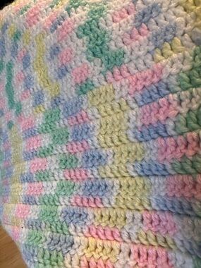 Pastel Crochet Baby Blanket - Multicolor